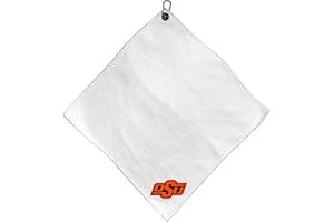 Team Golf NCAA Team Golf NCAA Microfiber Towel - 15" X 15" (White) with Carabiner Clip, Premium Microfiber with Deep Waffle Pockets- Superior Water Absorption and Quick Dry Golf Cleaning Towel
