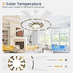 WINGBO 84" Windmill Ceiling Fan with Lights, 3
