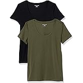 Amazon Essentials womens Regular-Fit Short-Sleeve Scoop Neck T-Shirt (Available in Plus Size)