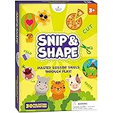 Clever Fox Play Snip & Shape Scissor Skills Activity Book for Kids Ages 3 4 5 6 7 – Arts & Crafts Kit with Safety Scissors for Toddler – 30 Preschool Cutting Craft Activities for Boys & Girls