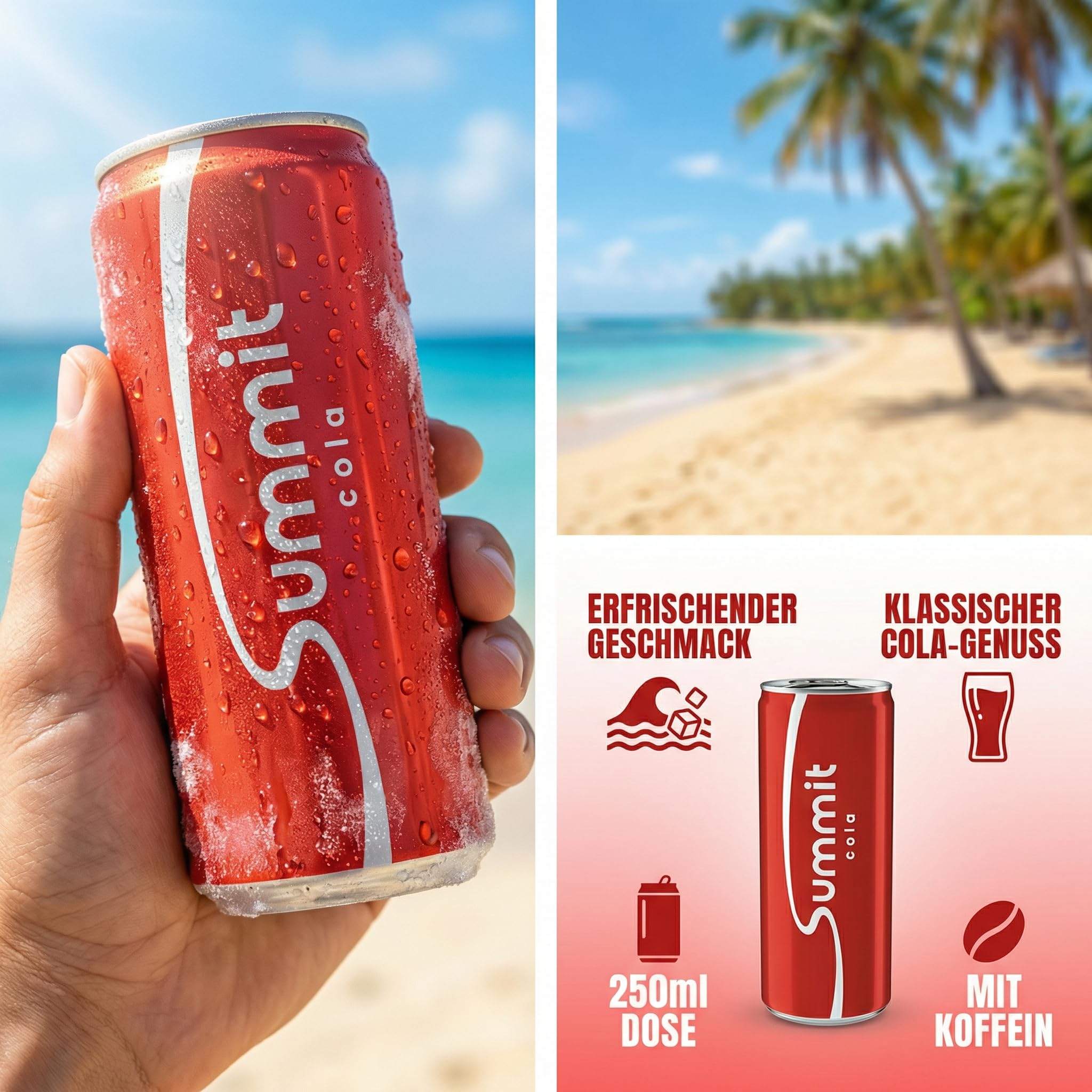 Summit Mixed Box | 48 x 250 ml Dosen | 24x Cola + 24x Cola Zero Sugar | inkl. 12,00 € Einwegpfand 6