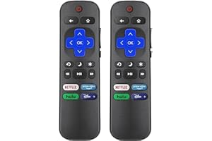 Rupmmehon (Pack of 2) Replacement Remote Control for All Roku TV, for TCL/Hisense/onnSharp/Element/WestinghousePhilips/Insignia/JVc/RCA/Hitachi/Sanyo/Magnavox/Haier/LG/ROKU TV