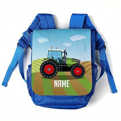 Striefchen® Rucksack für Kinder - Motiv: Traktor - mit Namen des Kindes