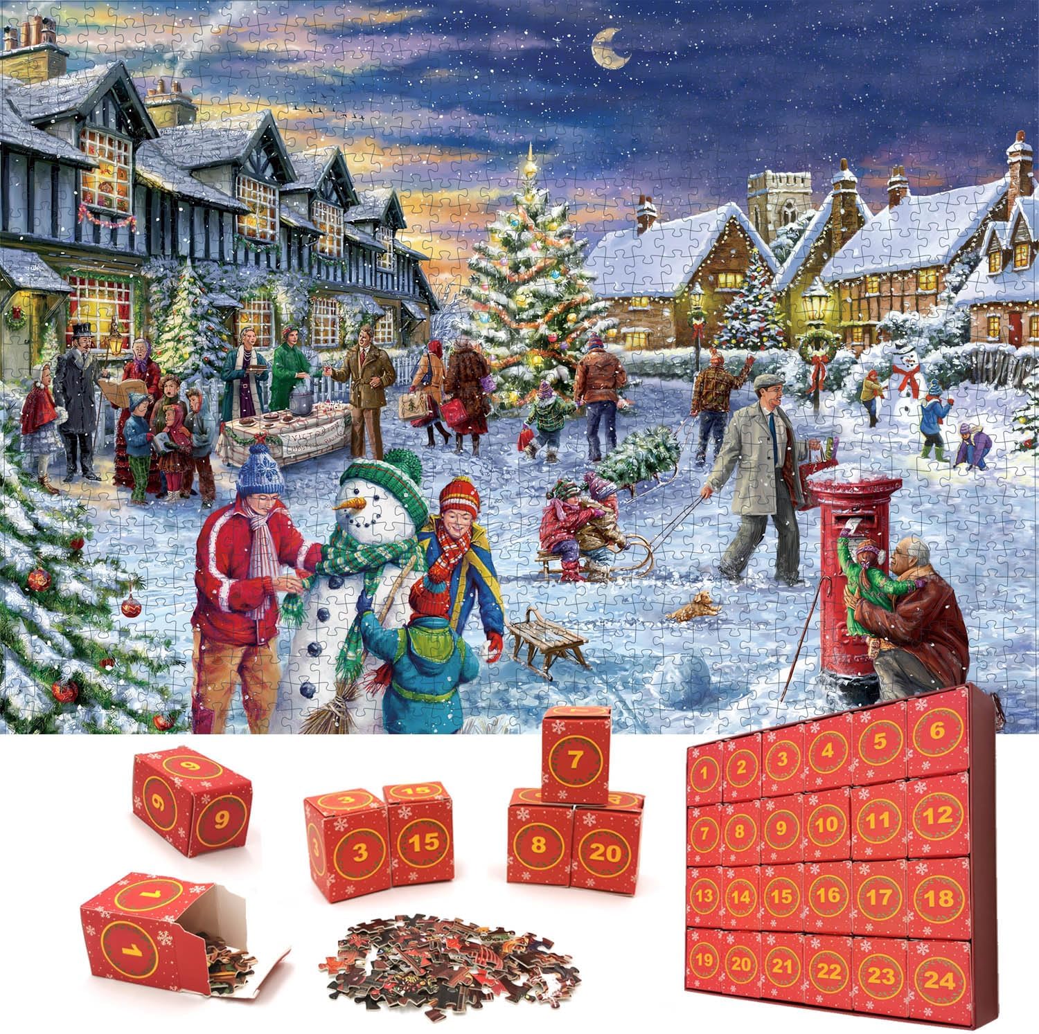 Advent Calendars - Advent Calendar 2023 Jigsaw Puzzle for Kids Adult, 24 Days Surprise Christmas Countdown Calendars, 1008 Pieces Christmas Puzzle in 24 Boxes, Great Stocking Stuffer Christmas Gifts Puzzle Family Game Home Decoration