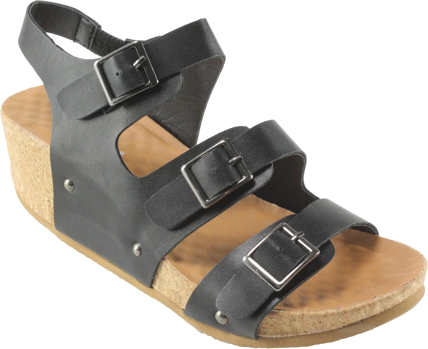three strap platform sandals