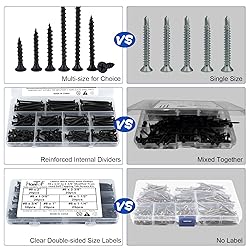 HanTof 155 Pcs Black High Hardness Drywall Screws