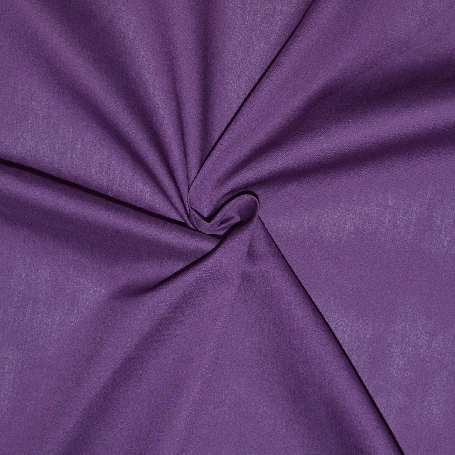 Cotton poplin Fabric - Sold by Fabric piece - Poplin Cotton Fabric Available in 11 Colours (1m x 1m46, Purple) — image 1