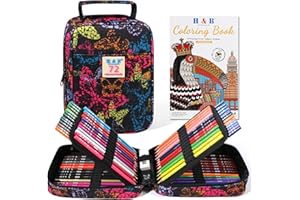 H & B 72-Color Colored Pencils Set with Coloring Book, Eraser, and Sharpener - Perfect for Drawing and Coloring - Soft Oil-Based Cores Ideal for Adults and Beginners