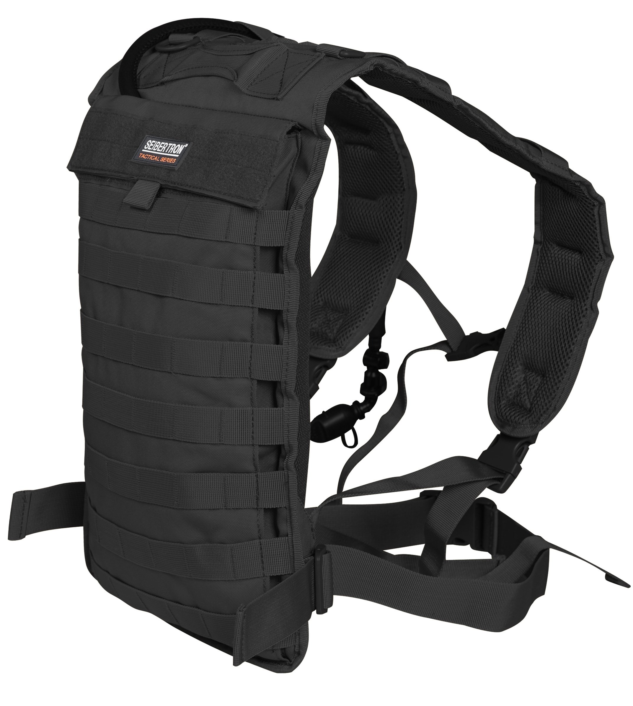 Seibertron Tactical Molle Hydration Carrier Pack Backpack Great for Outdoor Sports of Running Hiking Camping Cycling Motorcycle Fit for 2L or 2.5L water bladder(not included) Black