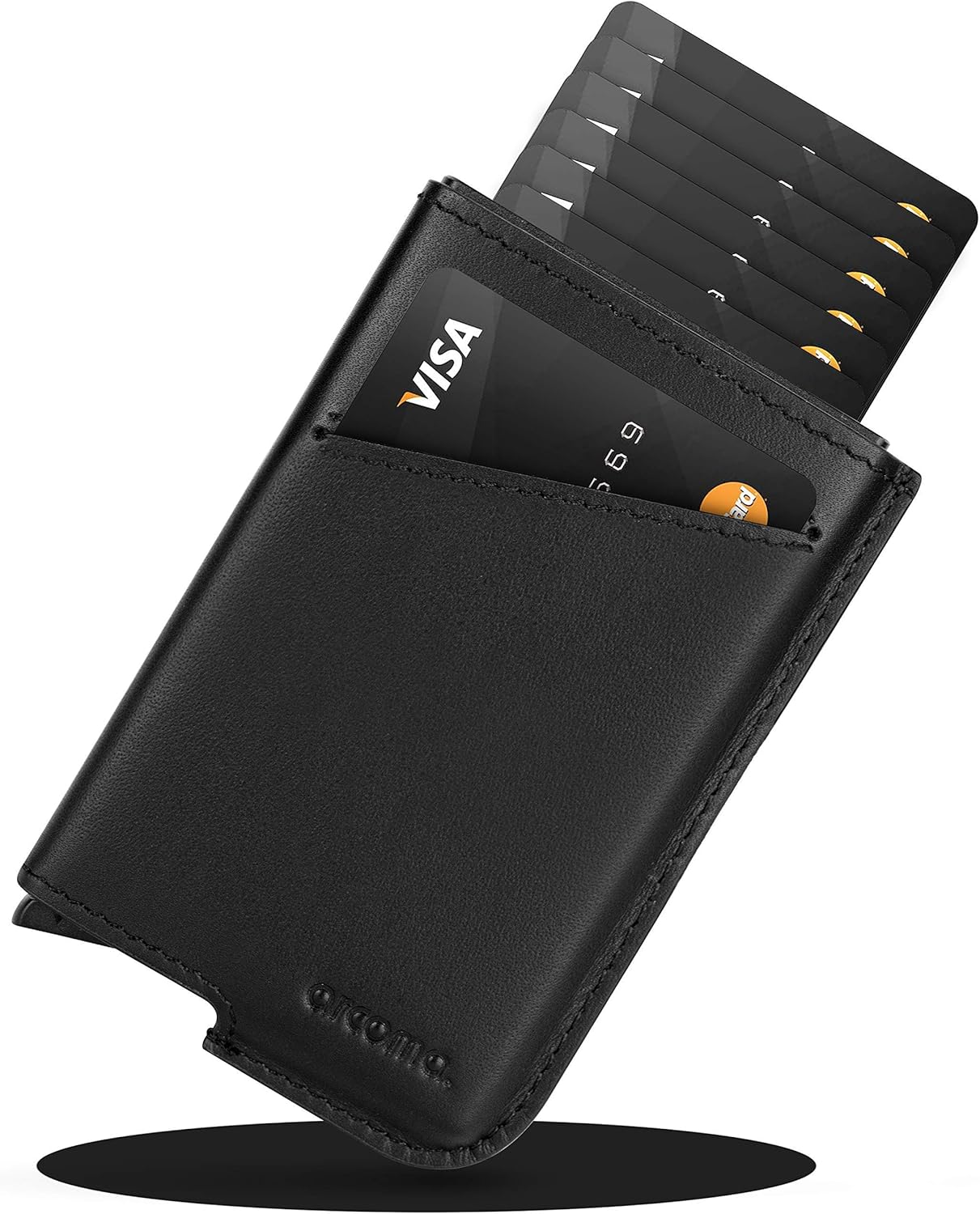 arcoma. Slim Wallet - Echtleder Kartenetui mit RFID Schutz