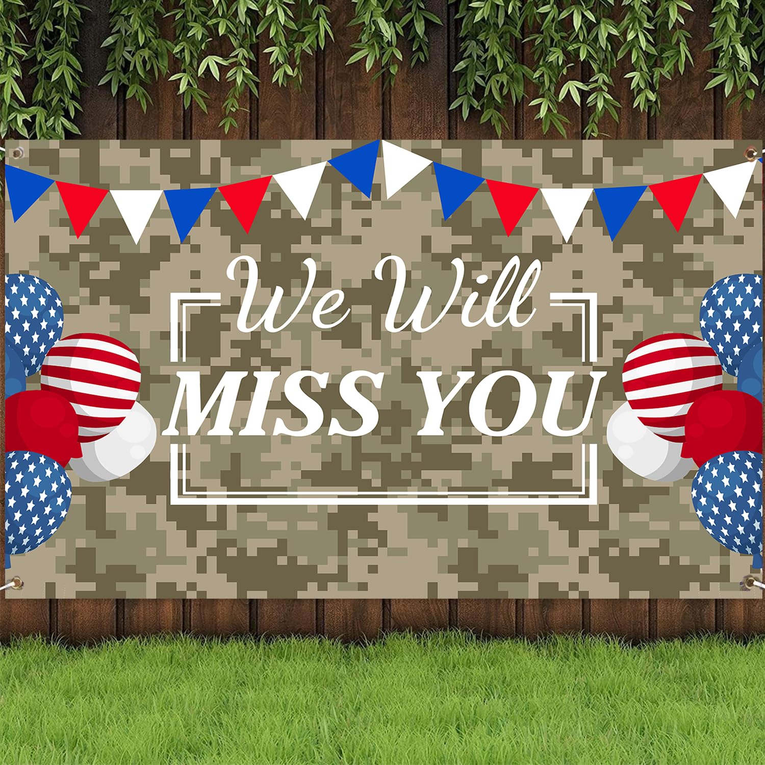Photo 1 of We Wilii Miss You Backdrop,Military Army Going Away Party Retirement Party Decoration Join The ARMY Party Supplies,4 * 6FT