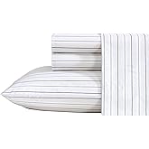 Nautica - King Size Sheet Set, Crisp & Tailored Cooling Sheets with a Smooth Cotton Percale Lightweight Feel - Bed Sheets with Matching Pillowcases & Fitted Sheet (Beaux Stripe Blue)