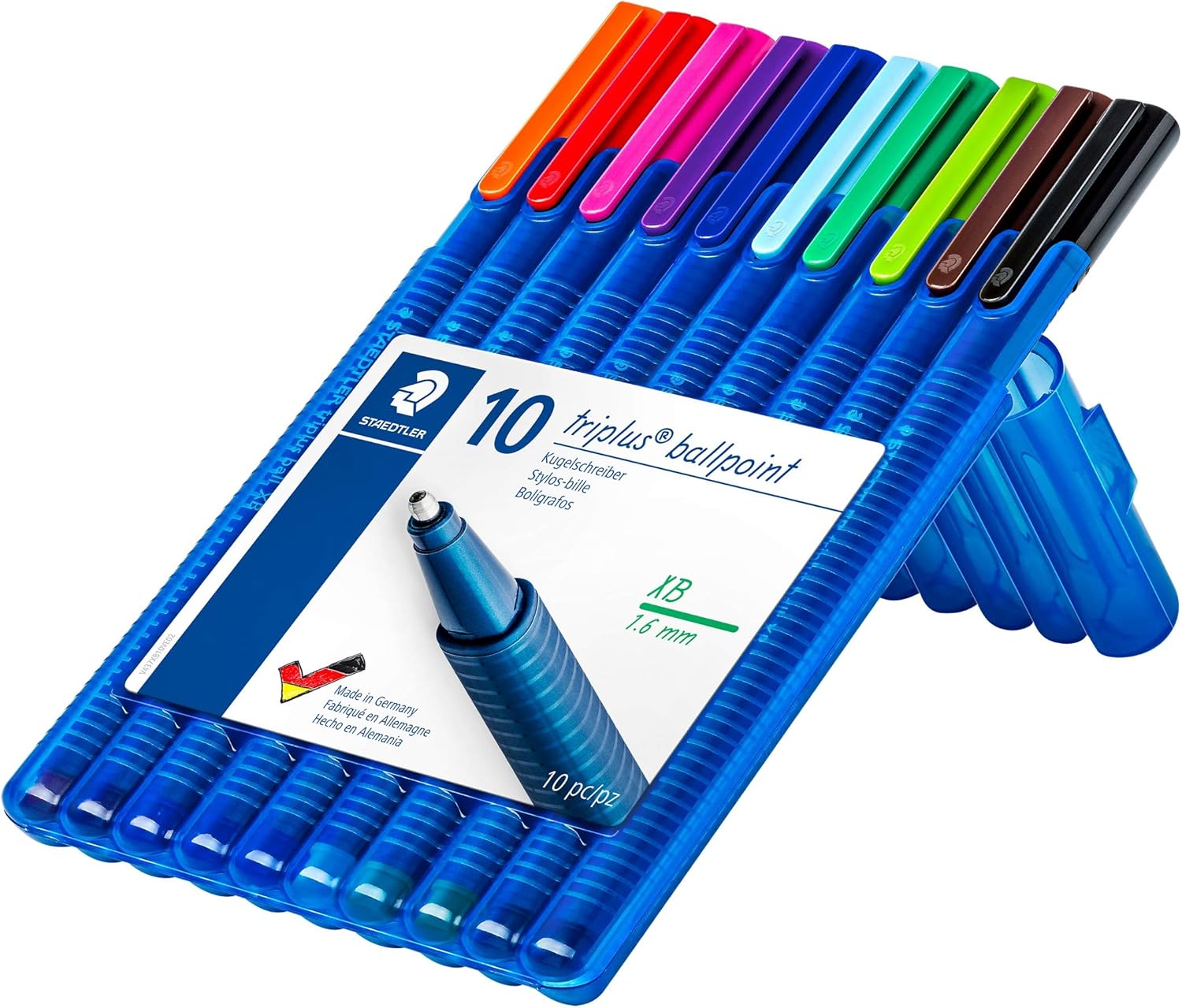 STAEDTLER 437 XBSB10 Triplus Ballpoint Pen - Multi-Colour (Pack of 10), Assorted, 10 count (Pack of 1) - Image 3