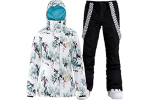 GSOU SNOW Women's Ski Jacket and Pants Waterproof Windproof Snowsuit Snowboarding Coat Insulated Warm Winter