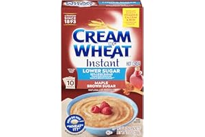 Cream of Wheat Instant Lower Sugar Maple Brown Sugar, 1.23 Ounce, 10 Packets (Pack of 6)
