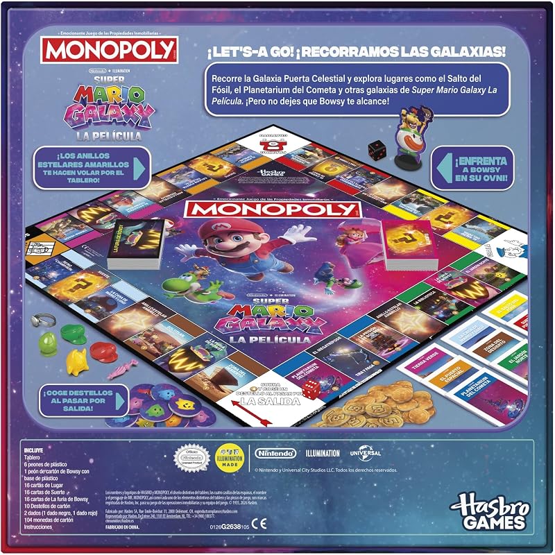 : Super Mario Galaxy La Película Juego de Mesa I Divertidos Juegos Familiares para niños, Adolescentes y Adultos | De 2 a 6 Jugadores | Edad: 8+ - Versión en español