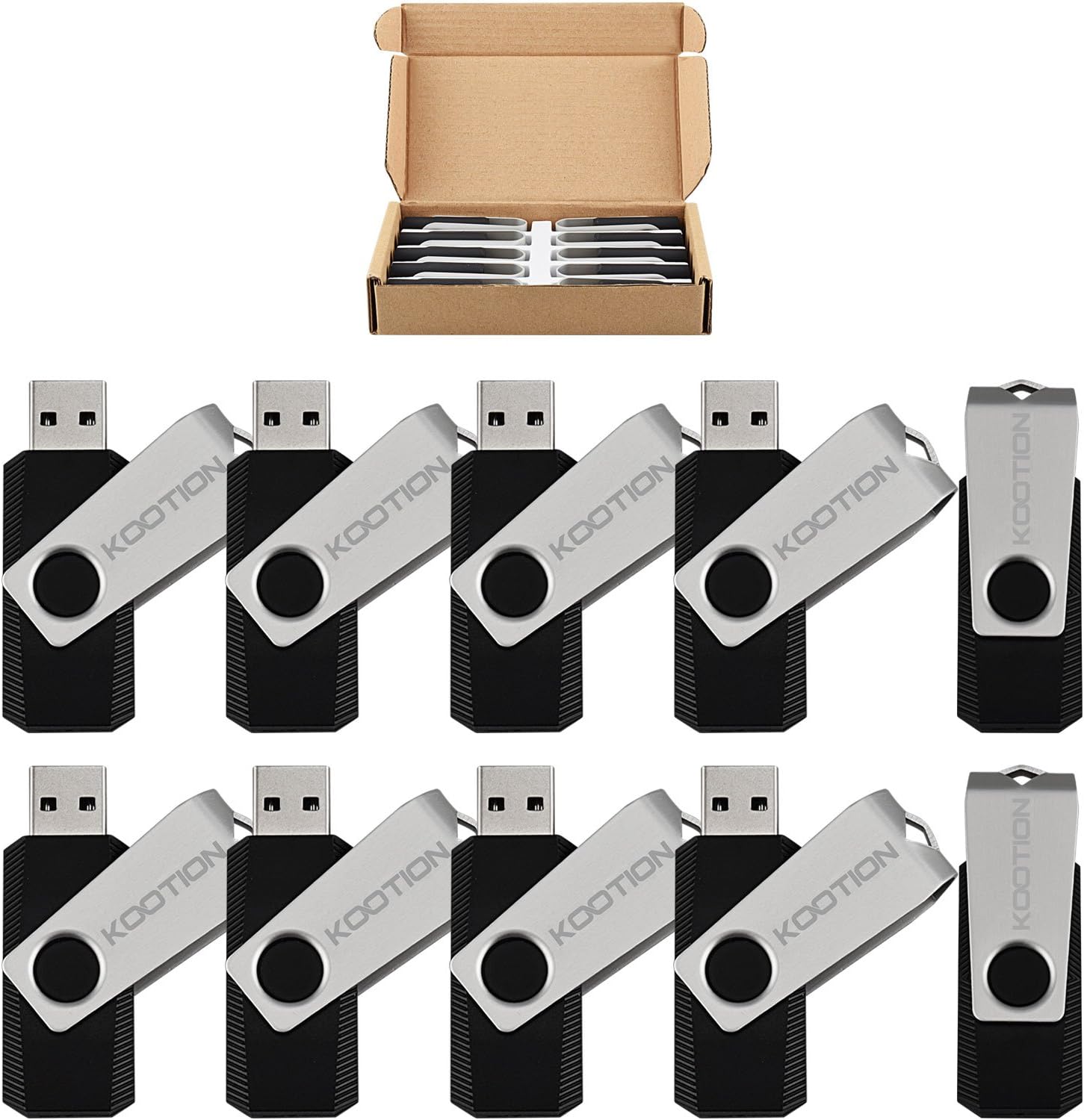 KOOTION 10pcs 4GB Flash Drive Swivel Design Fashion USB 2.0 U Stick