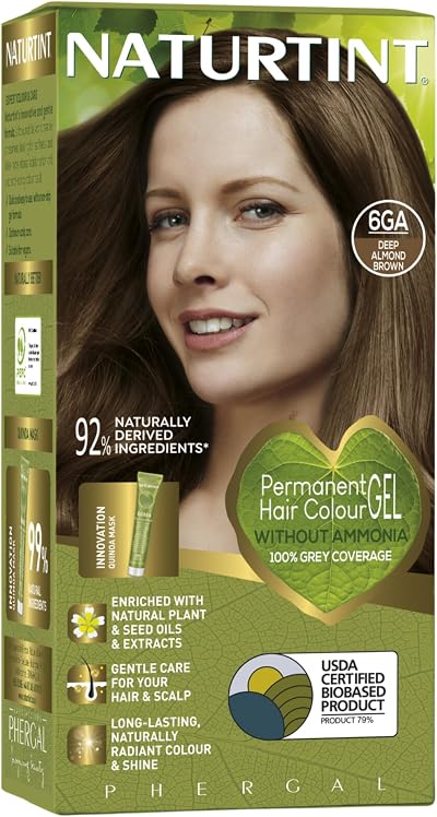 Naturtint 6GA Deep Almond Brown Permanent Hair Colour Gel 60ml 60ml + 50ml Mask