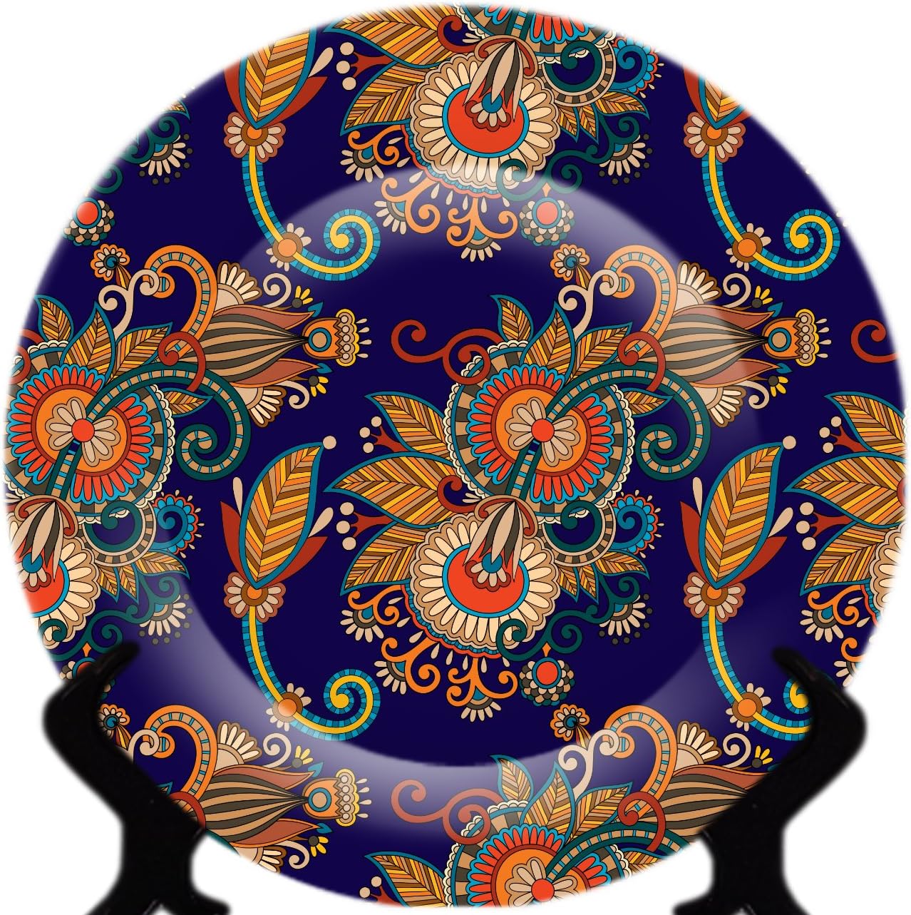 Vratim Ceramic Decorative Plate (8 inch, Blue & Purple)