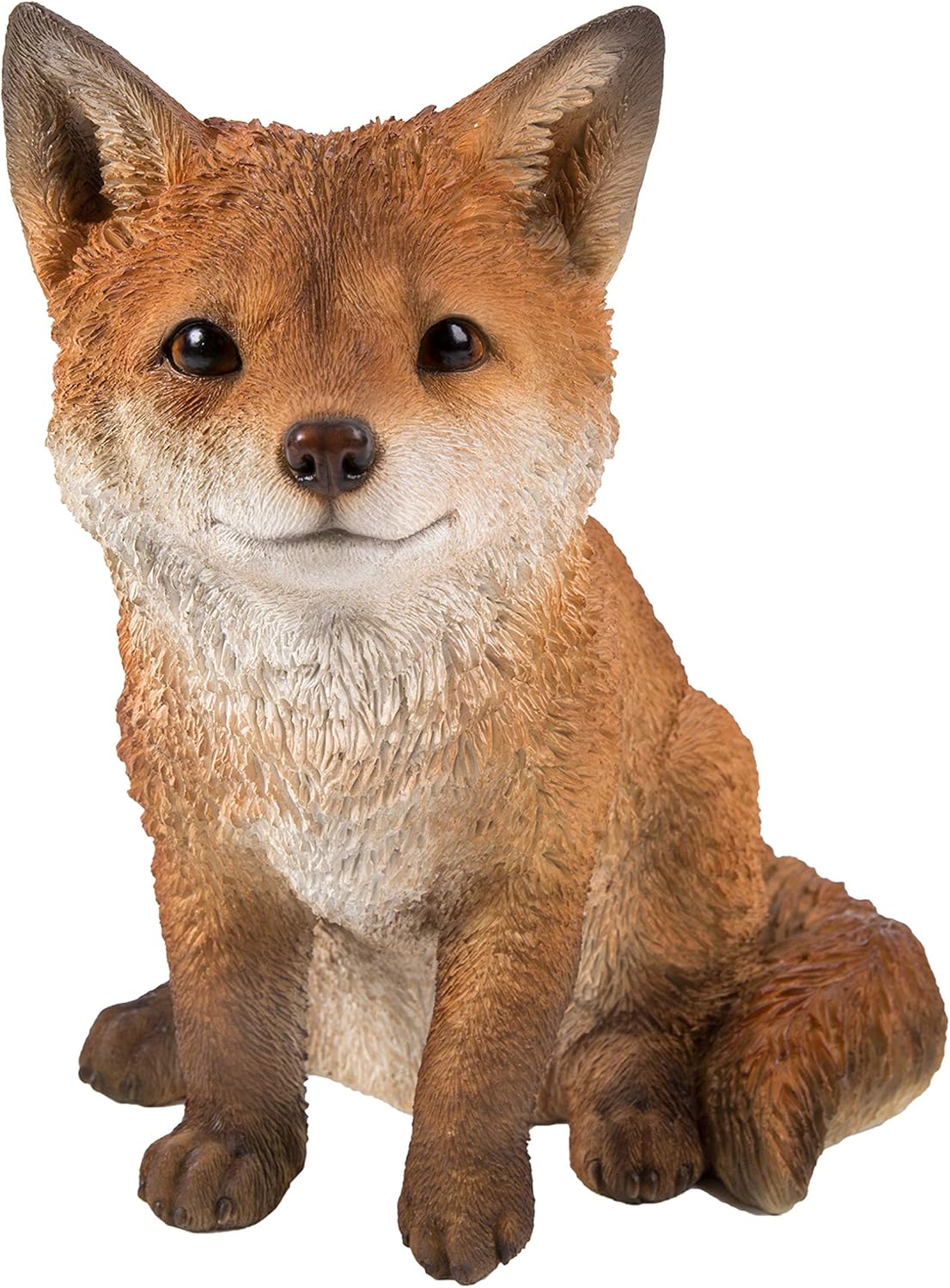 Vivid Arts - Real Life Woodland Sitting Fox Cub Home or Garden Decoration (XRL-FCB4-D), Multicolor