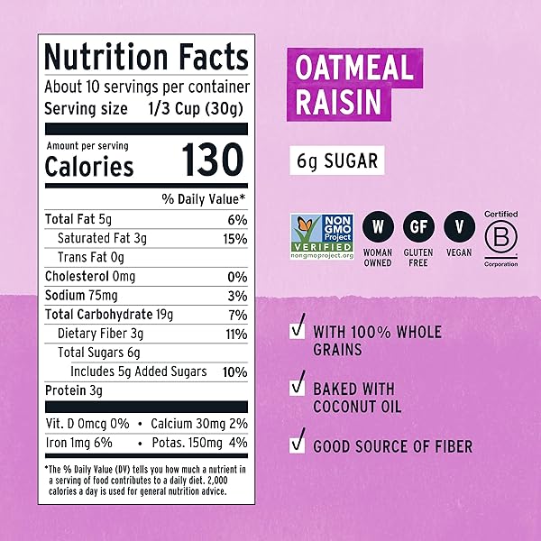 PURELY ELIZABETH, COOKIE GRANOLA OATMEAL RAISIN, 11 OUNCE