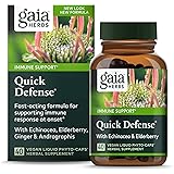 Gaia Herbs, Quick Defense, Fast-Acting Immune Support, Echinacea, Ginger Root, Sambucus Black Elderberry, Vegan Liquid Phyto 