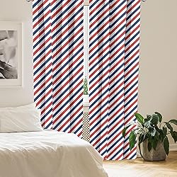 Ambesonne Harbour Stripe Window Curtains, Vintage