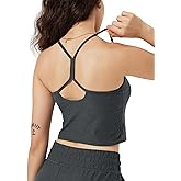 ODODOS Women's Slim Racerback Cropped Tank – odSTRATUM Tech Sports Bra, Ultra Soft UPF 50+ Cami Top with Built-in Bra