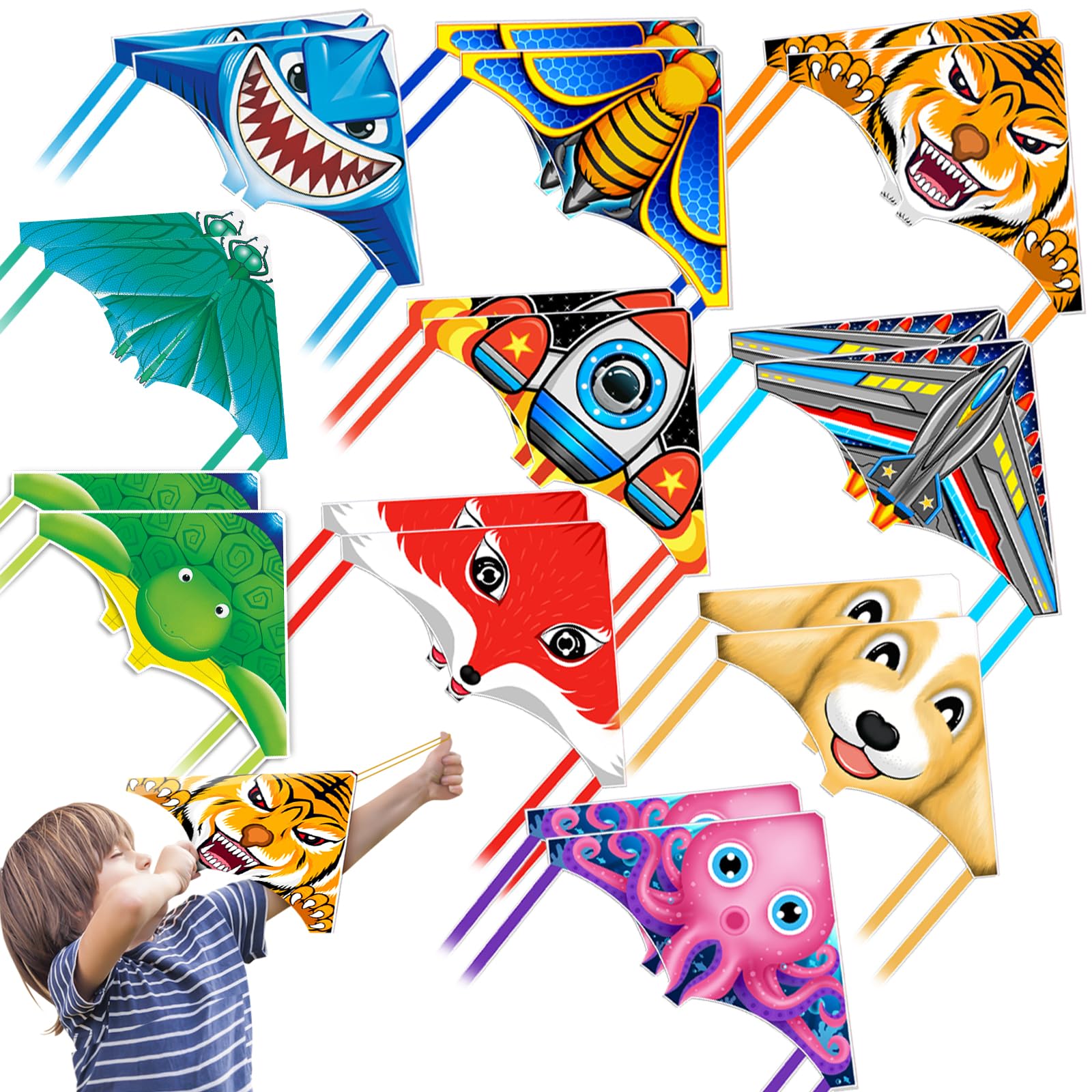 8 Pack Mini Kites for Boys Girls 3-5 6 7 8 Gifts & Party Favors, Finger Launcher Kites Bulk Easy to Fly Ejection Kite for Kids Teens Ages 4-18 Park Graden Yard Outdoor Sports Flying Toys