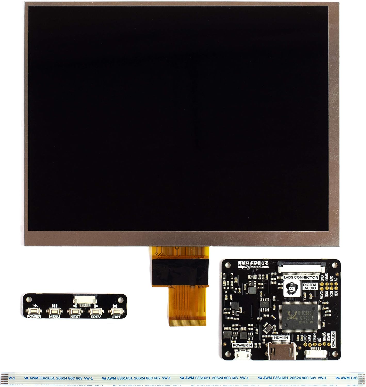 Pimoroni HDMI 8" IPS LCD Screen Kit (1024x768) - Image 3