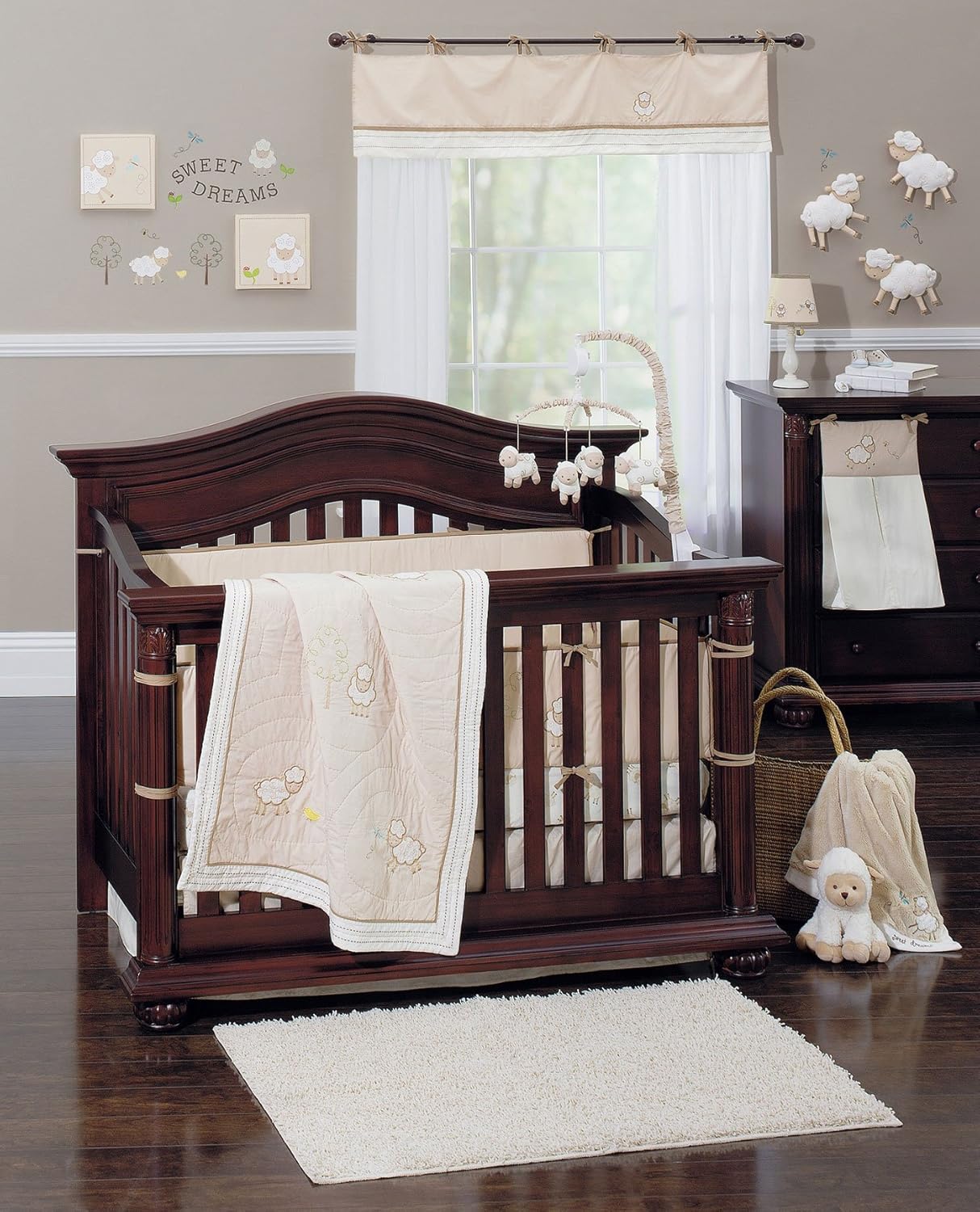 Little Lamb Crib Bedding Set 7pc Baby Sheep Comforter