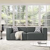 Modway Mingle Contemporary Modern 2-Piece Sectional Sofa Set in Gray