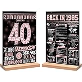 40th Birthday Party Decorations for Girl Boy, Sweet Back in 1985 Birthday Decor Poster Acrylic Table Sign, 40th Birthday Party Supplies, Double-Sided