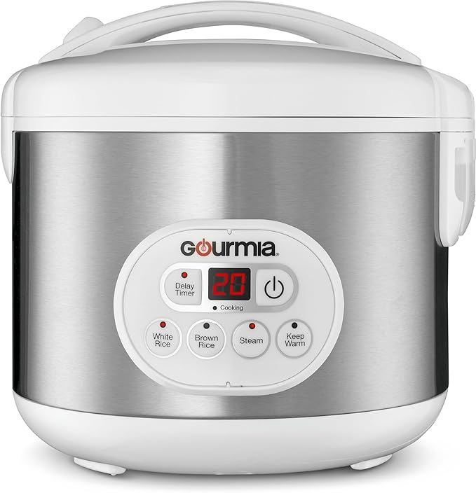 Gourmia GRC770 12 Cup Rice Cooker and Steamer for Grains and Hot Cereal