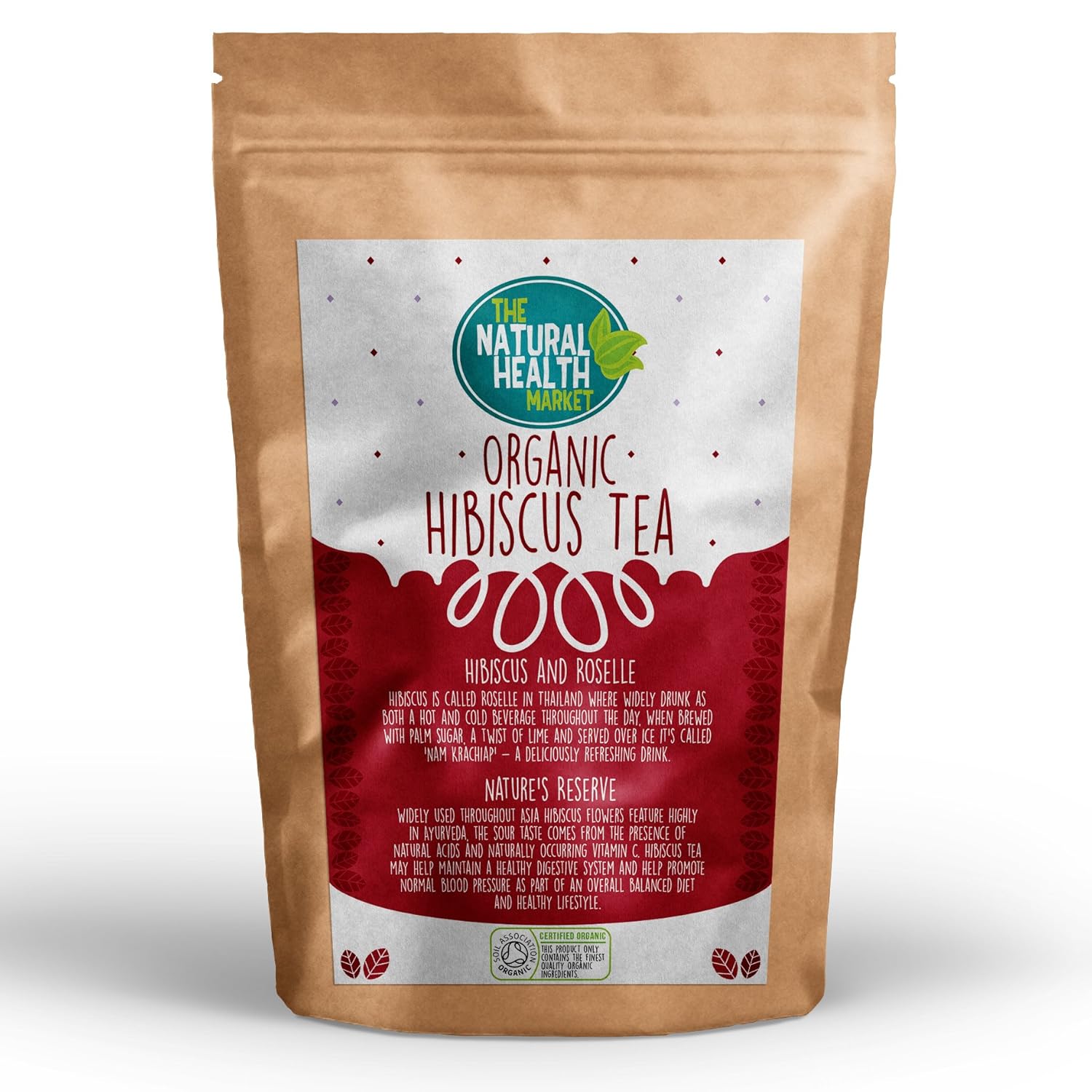 Organic Hibiscus Tea Bags (100 Bags) by The Natural health Market