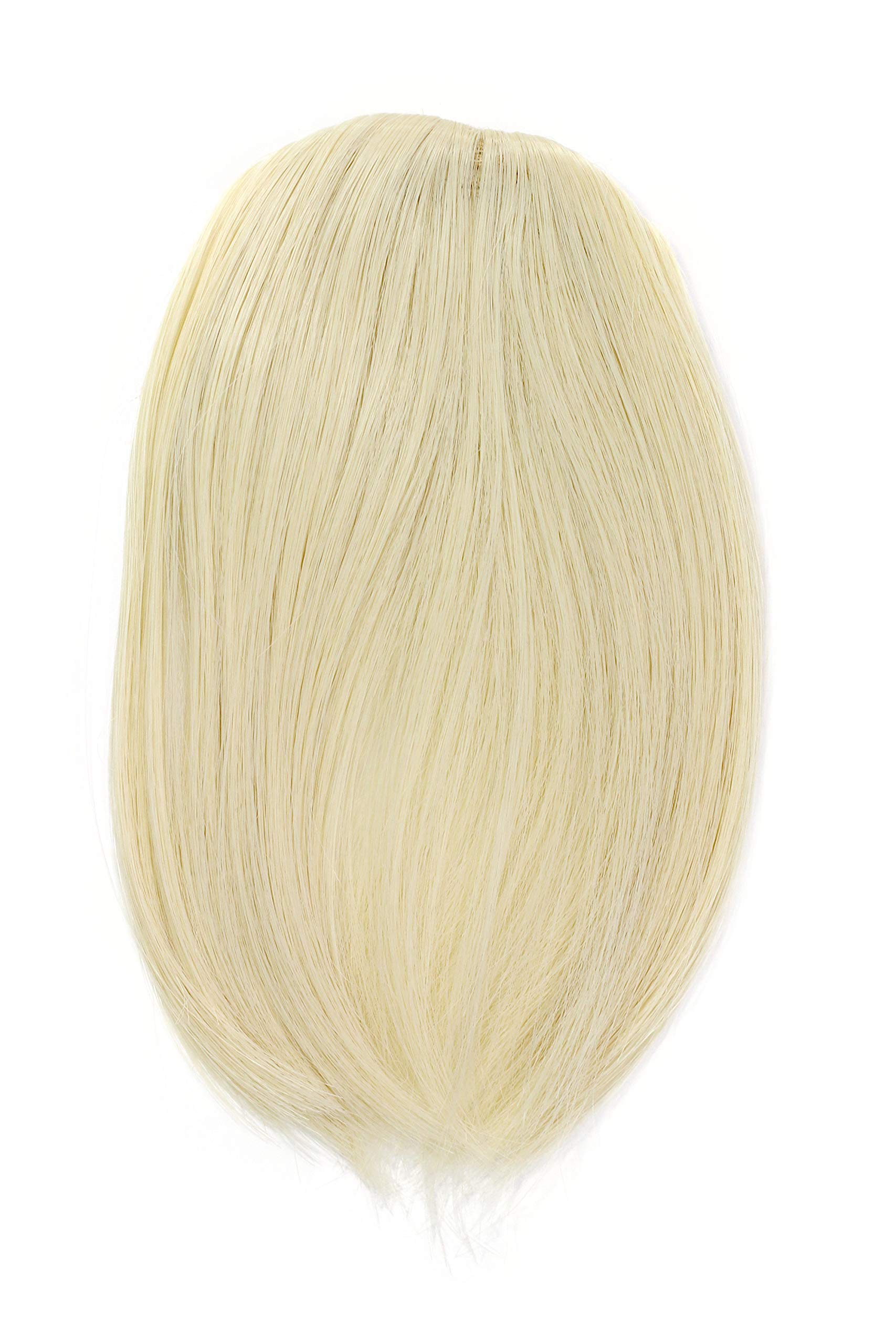 Hair Piece Clip in Bangs Fringe synthetic fiber bright blond platinum YZF-1088HT-613