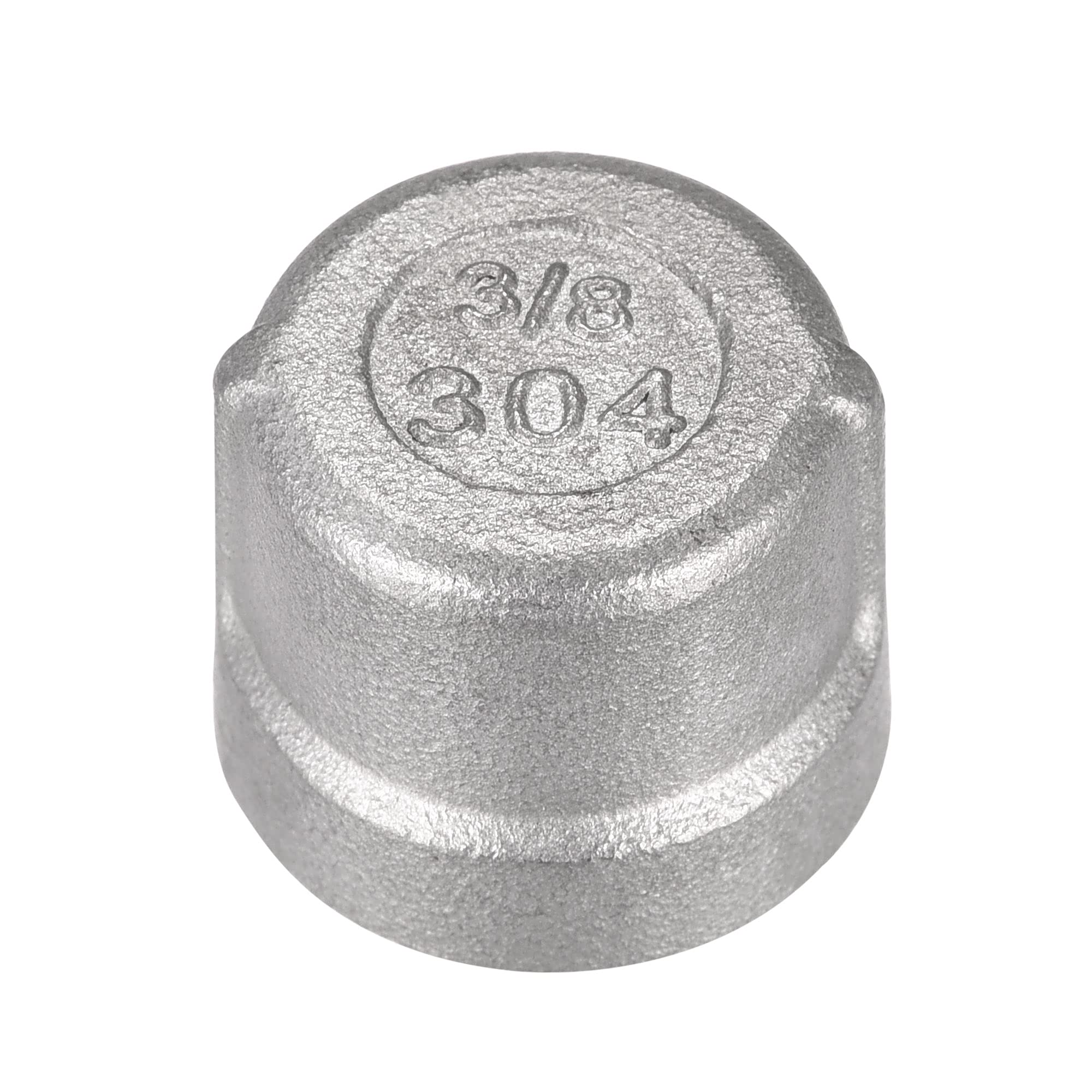sourcing map 304 Stainless Steel Pipe End Cap Fitting 3/8 NPT Female Thread Plug