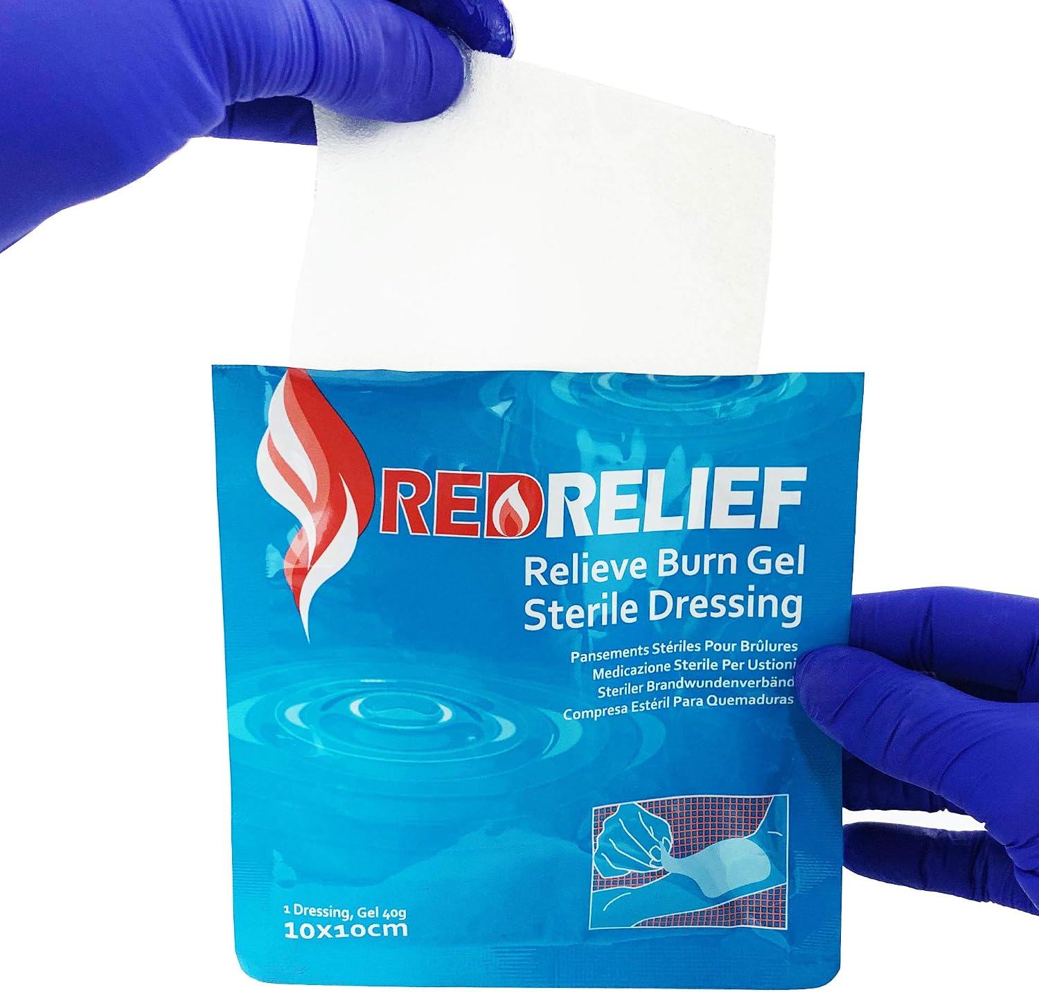 RedRelief Emergency 10x10cm Burn Dressing - Cools, soothes and relieves Pain - Image 5