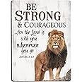Be Strong & Courageous Lion 2.5 x 3.5 Inch Wood Lithograph Magnet