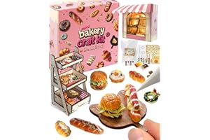 iLAND Crafts for Girls 8-12 Molding Air Dry Clay Crafts Kits for Kids DIY Mini Dollhouse Food Toys for Girls 7 8 9 10 11 12 Years Old Perfect Tween Birthday Gifts Small Creative Fun