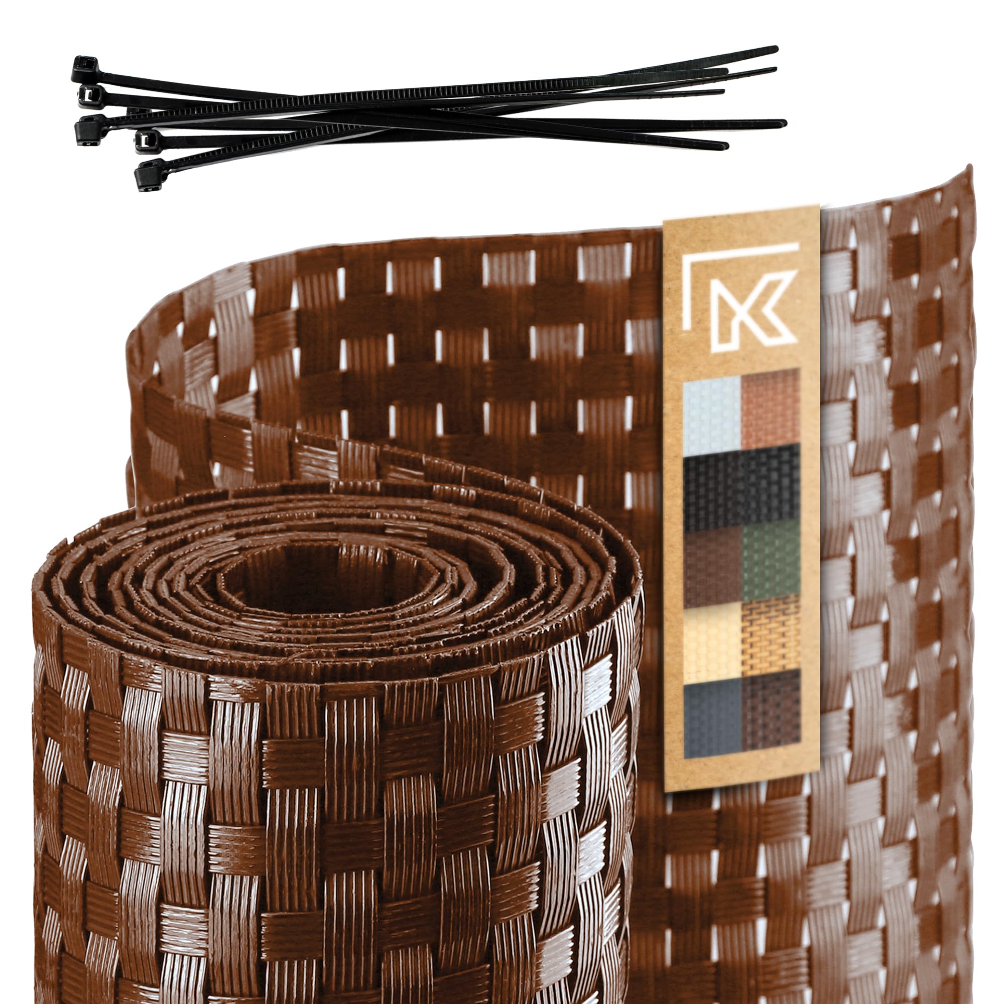 KADAX Fence Tape, Synthetic Rattan Tape in Several Colours, Weatherproof Privacy Screen Strips for Garden, Balcony, Terrace, Durable Fence Screen (19 x 255 cm, Honey)