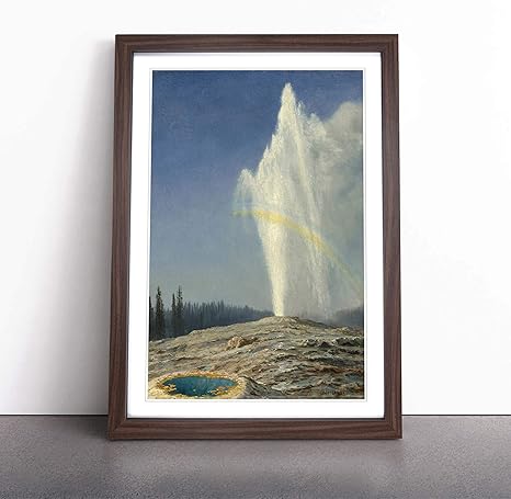 Pintura enmarcada de Albert Bierstadt Old Faithful, Géiser Yellowstone