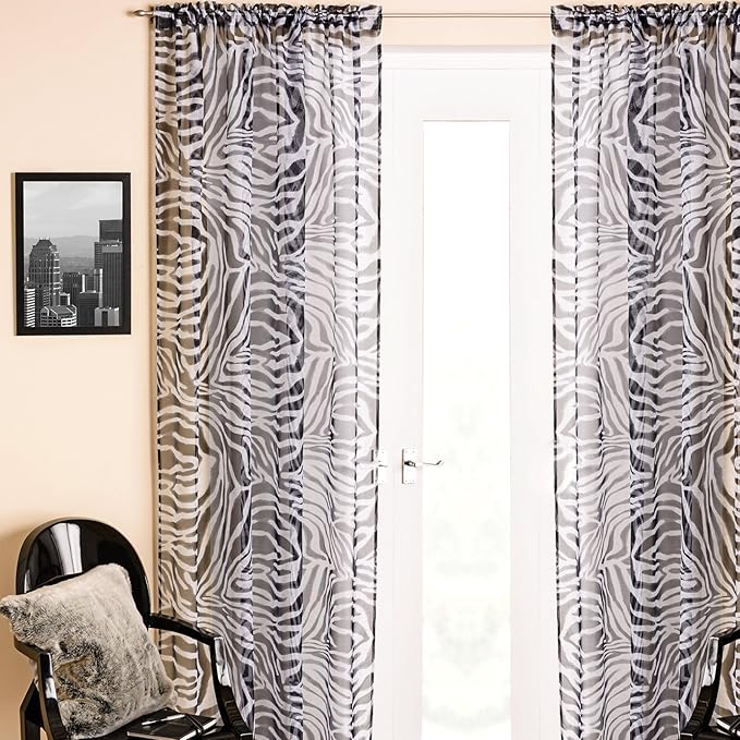 Amazon.de Zanzibar Zebra Animal Print 228, 6 cm Rod Pocket Drapes