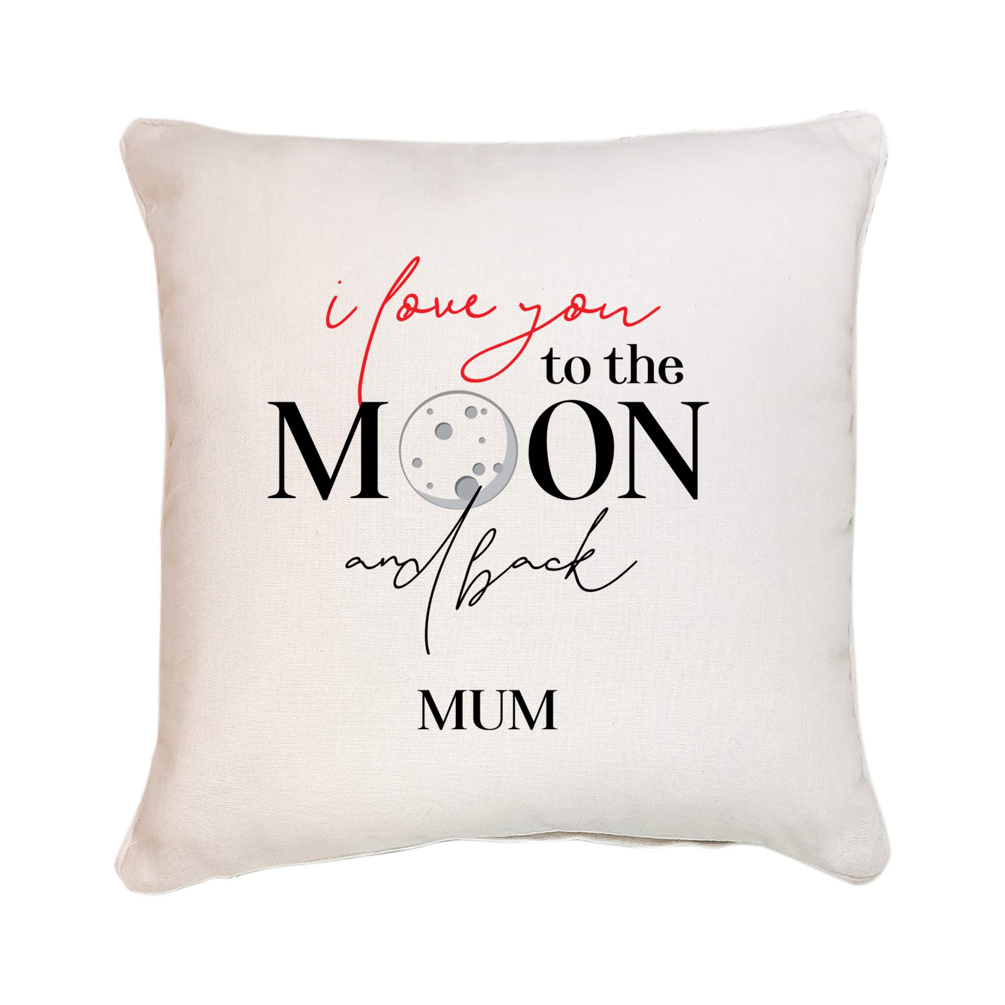 Pomchick Mum Cushion Cover 40x40 CM For Her Mum Mummy Mother Christmas Mother's Day Birthday Present Square Pillow Case Moon Back