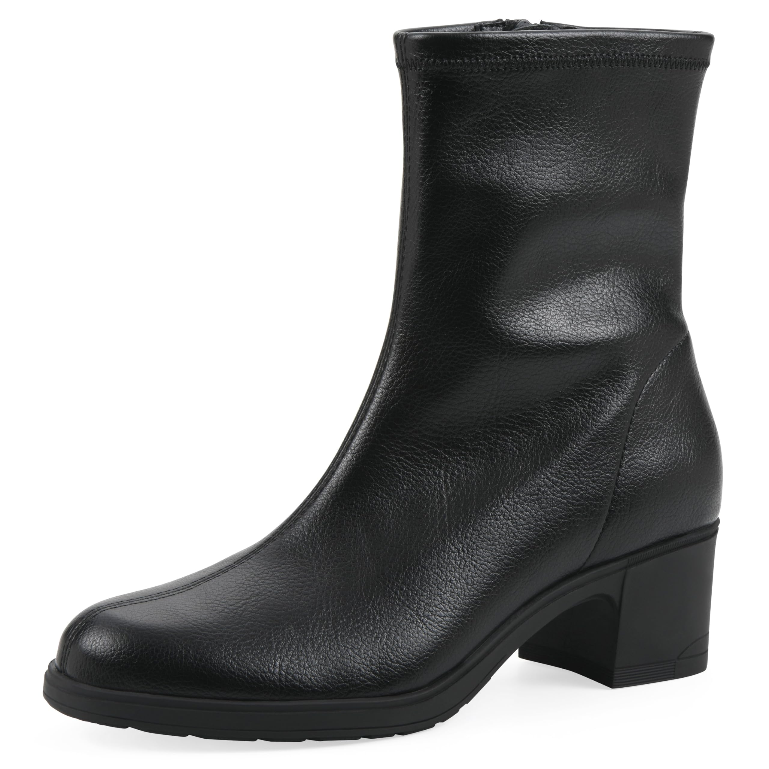 Cliffs by White Mountain Women’s Huda Cushioned Block Heel Bootie, Black/Smooth, 7 M