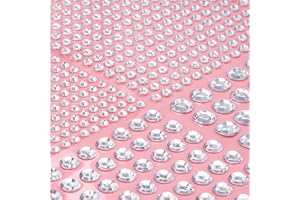 NIUBIER 3108 Pcs Rhinestone Stickers, Clear Face Gems Stick On, Self Adhesive Rhinestones, Bling Jewel Stickers, Stick On Rhinestones, Gem Stickers for Crafts Hair Face Makeup Decoration, Assorted Sizes