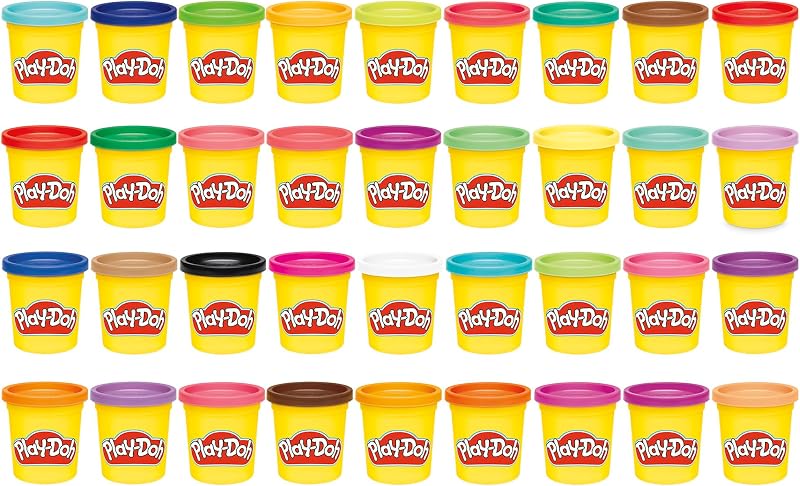 Mega Pack de 36 Pots de 84 g de Pâte à Modeler avec Couleurs Assorties, Jeu Éducatif dès 2 Ans, Jeux Créatifs, pour Filles et Garçons