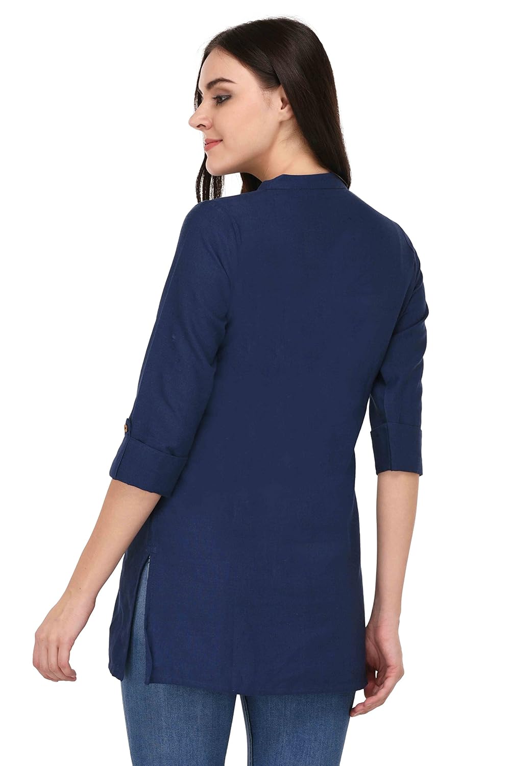 pistaa's women's cotton short top (navy blue_xs)