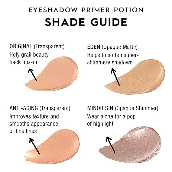 Amazon Com Urban Decay Eyeshadow Primer Potion Sin Award Winning Pale Nude Shimmer Eye Primer For Crease Free Eyeshadow Makeup Looks Lasts All Day 0 33 Fl Oz Beauty