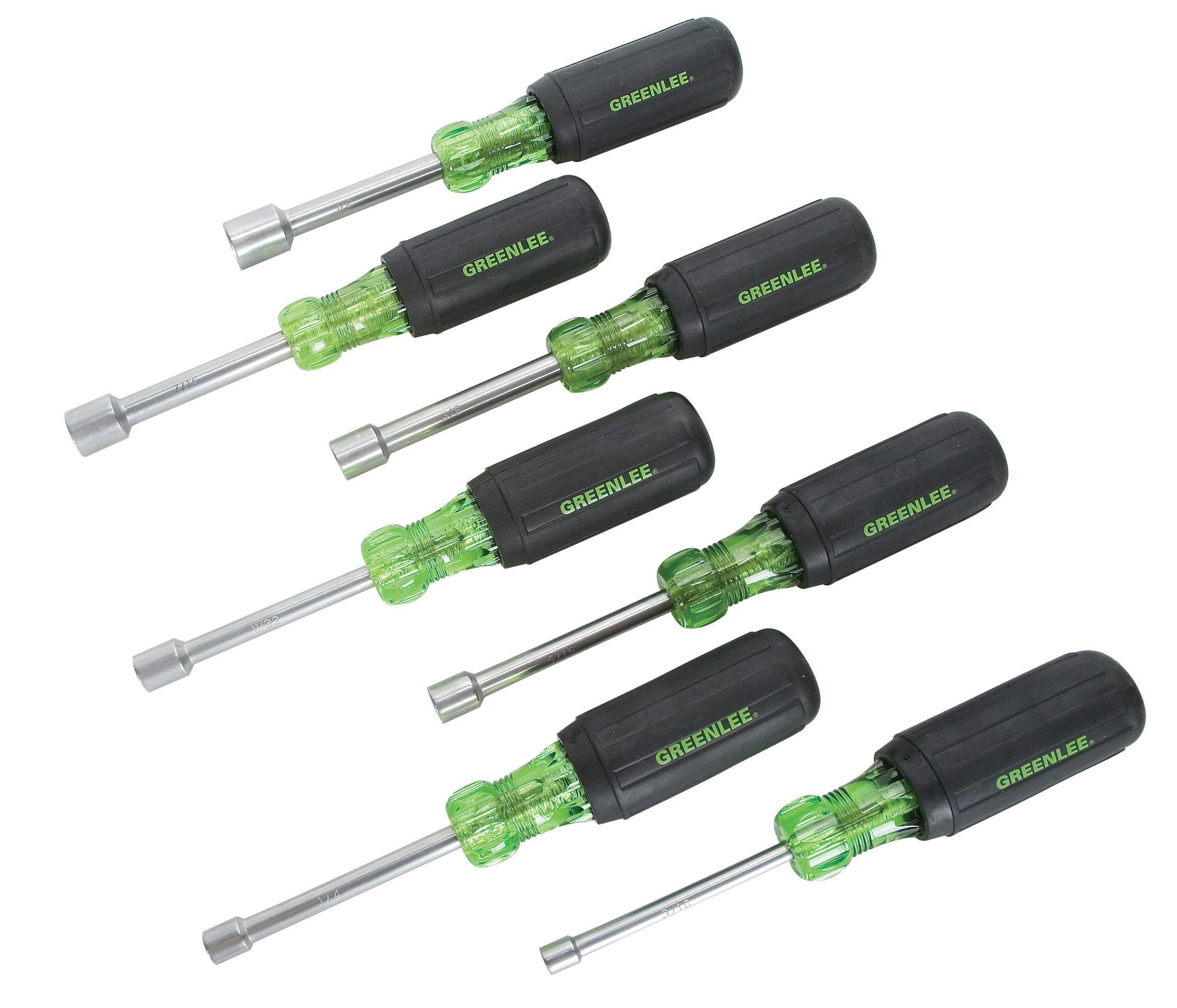 Greenlee 0253-01C Nut Driver Set with 3" Hollow Shaft, 7 Piece